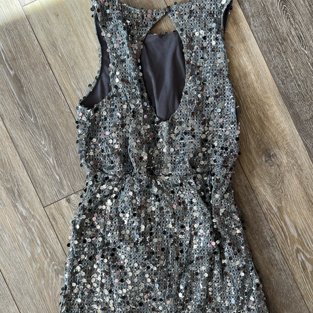 Trixxi Sequin Mini Dress - Silver and Black